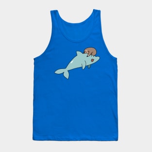 Sloth Riding a Dolphin Tank Top